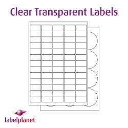 Laser Gloss Transparent Polyester Labels, 65 per sheet, 38.1 x 21.2mm, LP65/38 GTP