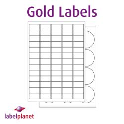 Luxury Gold Laser Labels, 65 per sheet, 38.1 x 21.2mm, LP65/38 LG