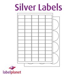 Luxury Silver Laser Labels, 65 per sheet, 38.1 x 21.2mm, LP65/38 LS