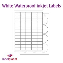 Matt White Polypropylene Labels For Inkjet Printers, 65 per sheet, 38.1 x 21.2mm, LP65/38 MWPP