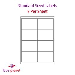 Paper Labels, 8 White Labels Per Sheet, 99.1 x 67.7mm, LP8/99