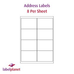 Paper Labels, 8 White Labels Per Sheet, 99.1 x 67.7mm, LP8/99