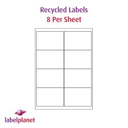 Recycled Labels, 8 Per Sheet, 99.1 x 67.7mm, LP8/99 RCY