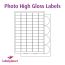 Gloss White Photo Quality Labels, 65 per sheet, 38.1 x 21.2mm, LP65/38 GWPQ