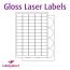 Laser Gloss White Labels, 65 per sheet, 38.1 x 21.2mm, LP65/38 GW