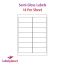 Laser Semi-Gloss White Labels, 14 per sheet, 99.1 x 38.1mm, LP14/99 SG