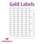 Luxury Gold Laser Labels, 65 per sheet, 38.1 x 21.2mm, LP65/38 LG