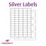 Luxury Silver Laser Labels, 65 per sheet, 38.1 x 21.2mm, LP65/38 LS