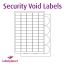 Matt Silver Security Void Polyester Labels For Laser Printers, 65 per sheet, 38.1 x 21.2mm, LP65/38 SVP