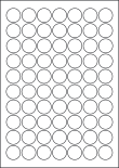 Matt White Polyolefin Labels For Inkjet/Laser Printers, 70 per sheet, 25mm diameter, LP70/25R MWPO