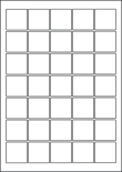 Matt White Removable Polyester Labels For Laser Printers, 35 per sheet, 37 x 37mm, LP35/37SQ MWR