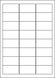 Laser Removable Clear Polyester Labels, 24 per sheet, 63.5 x 33.9mm, LP24/63 GTR