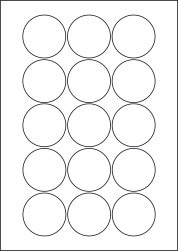 Matt White Polyester Labels For Laser Printers, 15 per sheet, 51mm diameter, LP15/51R MWP