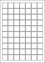 Matt White Polyethylene Labels For Inkjet/Laser Printers, 70 per sheet, 25 x 25mm, LP70/25SQ MWPE