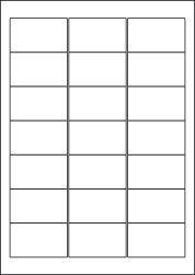 Matt White Removable Polyester Labels For Laser Printers, 21 per sheet, 63.5 x 38.1mm, LP21/63 MWR