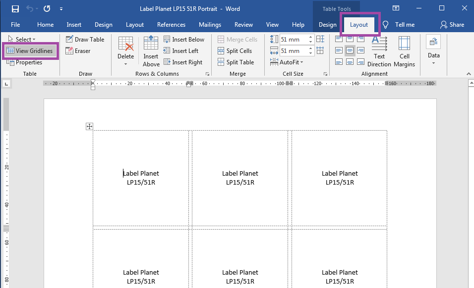 view label lines in word for mac